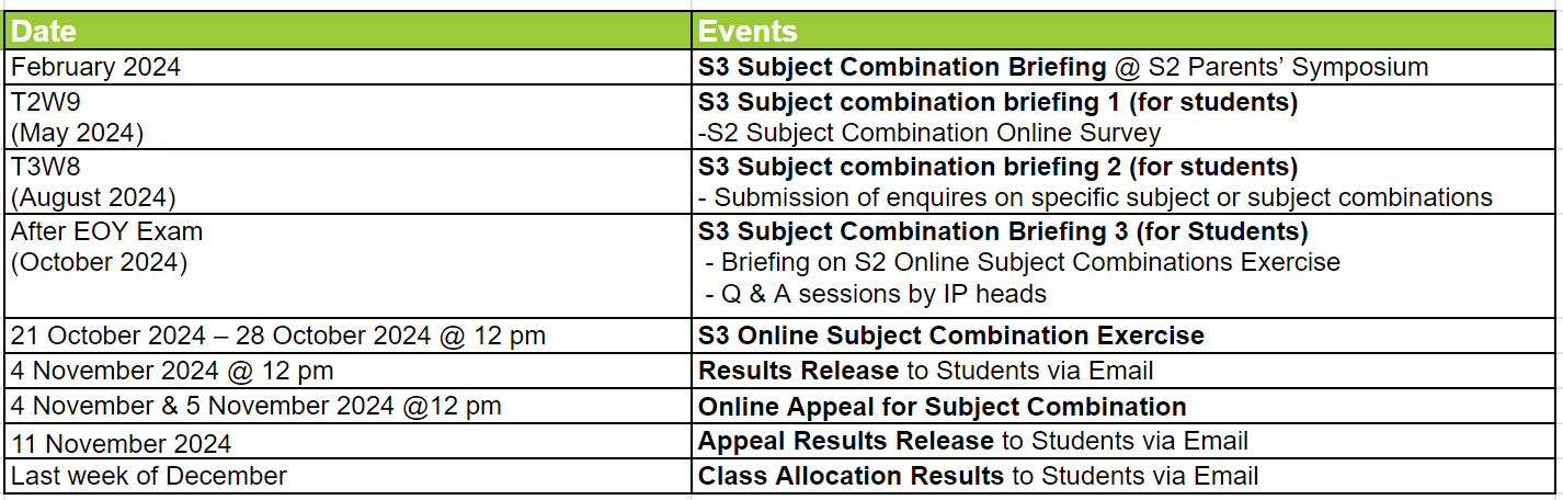 2024 Subj COmbi Calendar of Events